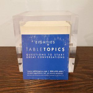 Table Topics Eighties Tabletop Conversation Starter Card Game Plastic Cube